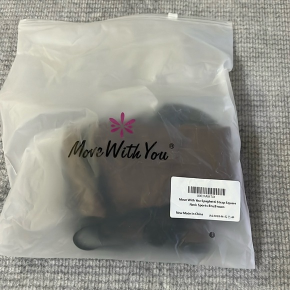 New Move With You Spaghetti Strap Square
Neck Sports Bra, Brown - Picture 5 of 8